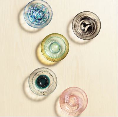 | 津輕琉璃|	爽華系列 金箔清酒杯 (附木盒)